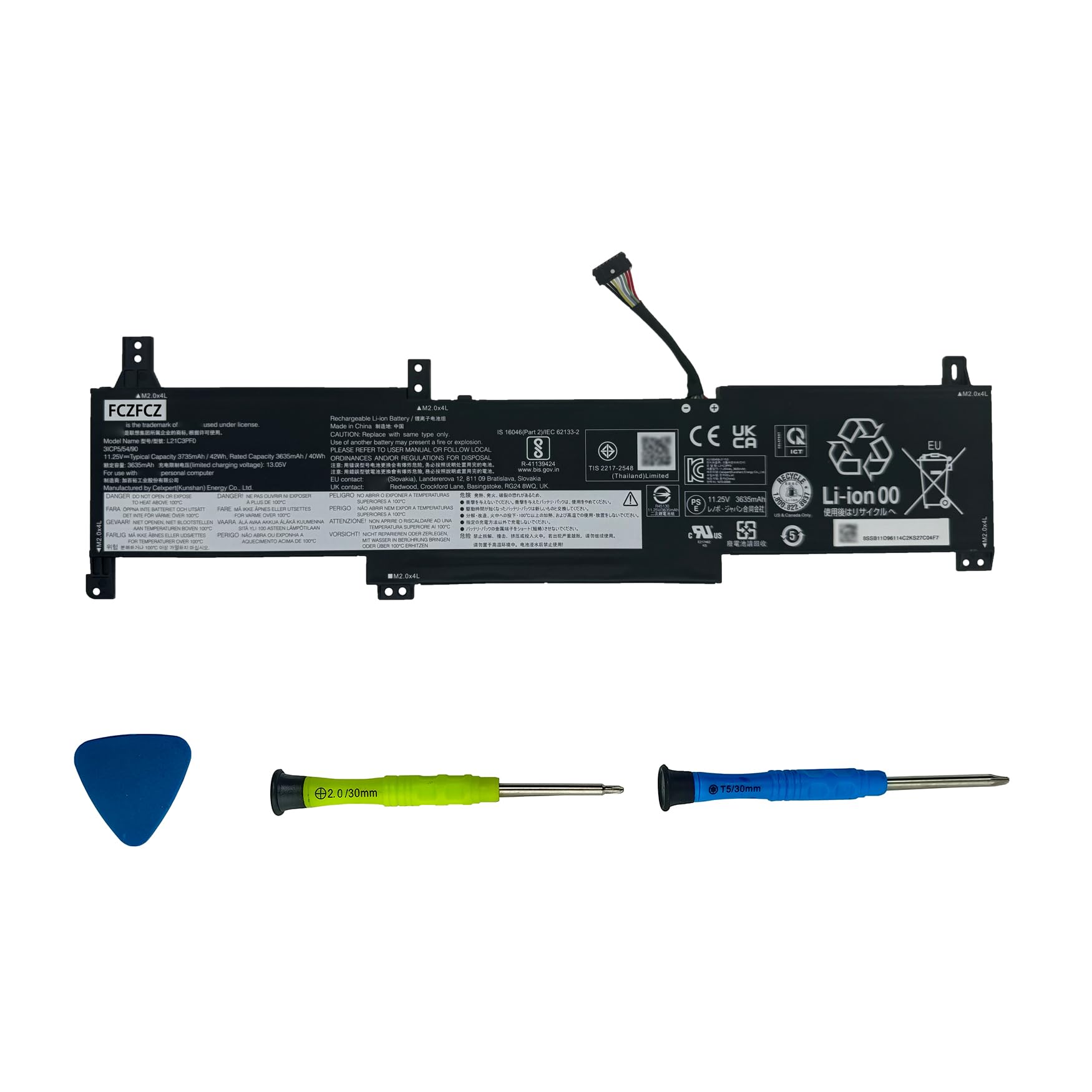 Amazon.com: FCZFCZ L21C3PF0 Battery 42Wh Replacement for Lenovo